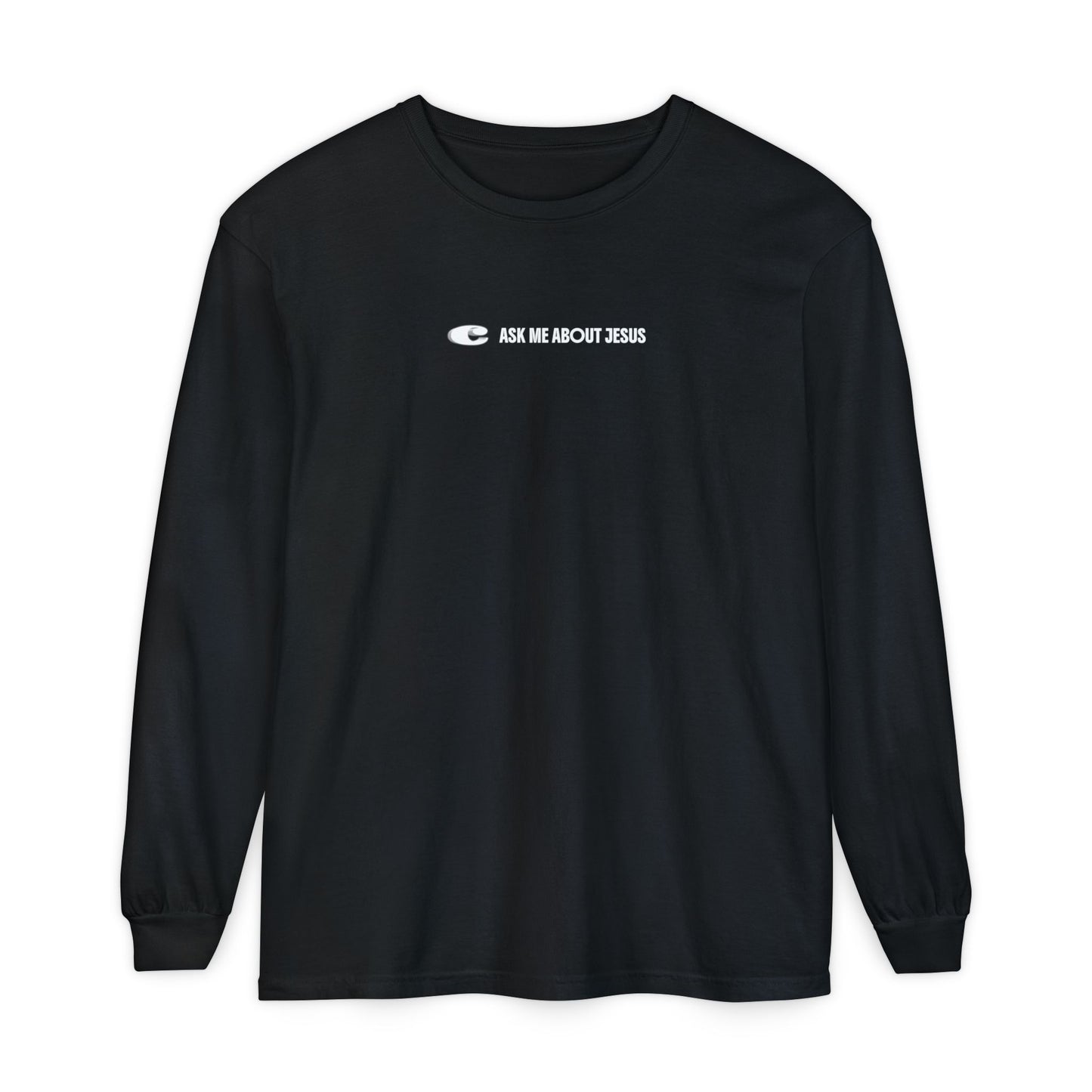 ASK ME ABOUT JESUS Long Sleeve Tee
